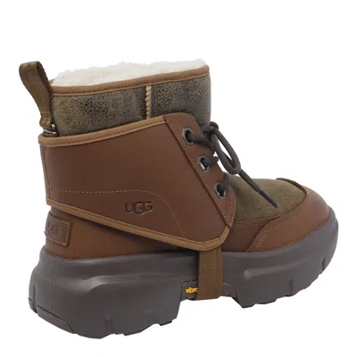 Ugg Ankle Boots With Round Toe And Pull Tab In Brown