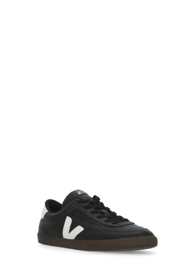 Veja Panenka Black Sneaker With Logo On The Side And Contrasting Heel In Leather Unisex In Black