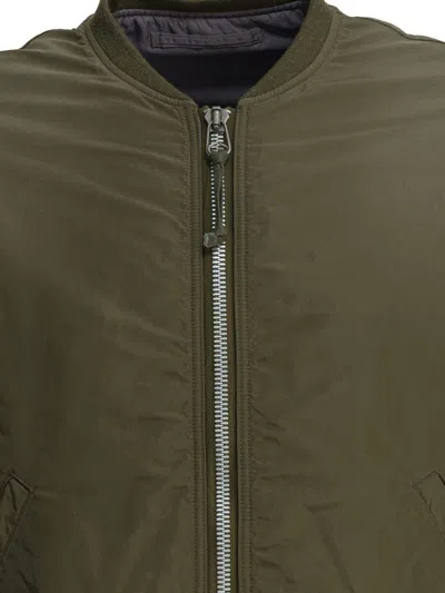 Visvim Nylon Bomber Jacket Jackets And Coats Green In Green