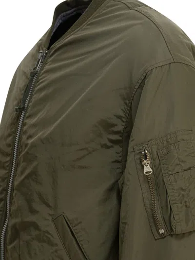 Visvim Nylon Bomber Jacket Jackets And Coats Green In Green