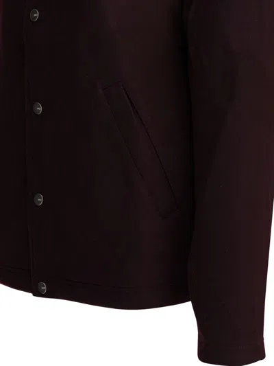 Autry Wool Blend Overshirt Jacket Jackets And Coats Bordeaux In Burgundy