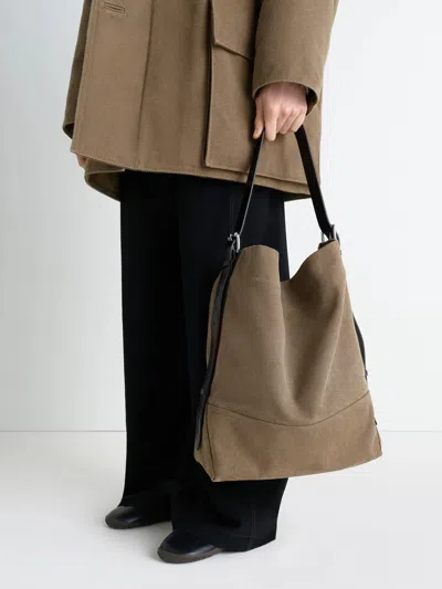 Lemaire Belted Tote Bag In Brown
