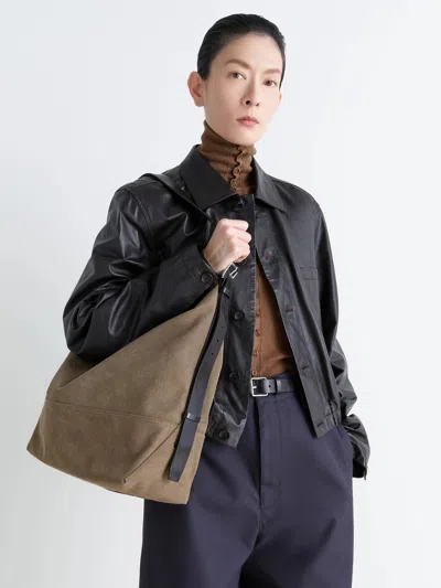 Lemaire Belted Tote Bag In Brown