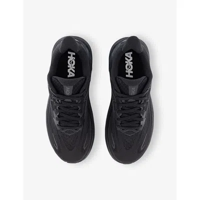 Deckers Hoka Womens Black Black F Clifton 10 Mesh Trainers In Black