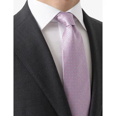 Eton Mens Pink Geometric-pattern Silk Tie In Pink