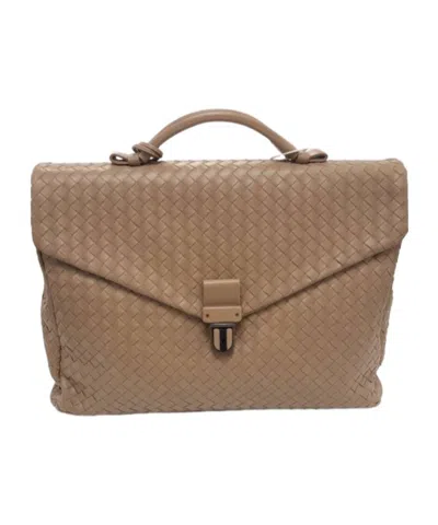 Bottega Veneta Woven Briefcase In Brown