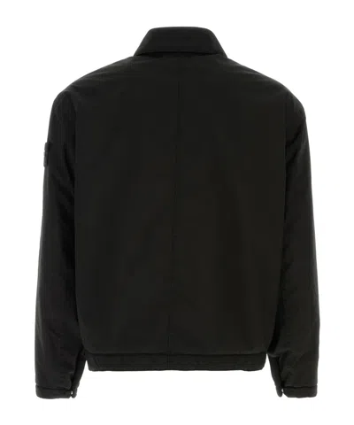 Stone Island Versatile Utility Jacket Adjustable Features In Black