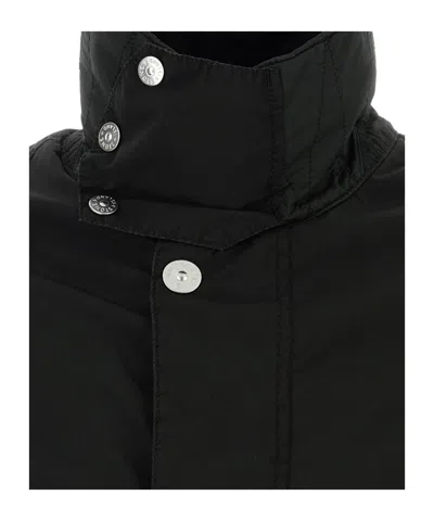 Stone Island Versatile Utility Jacket Adjustable Features In Black