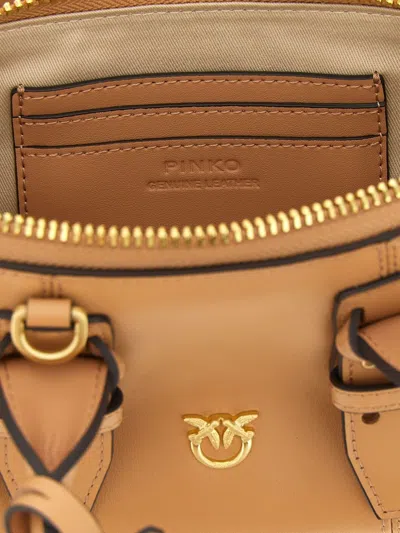 Pinko Escape Baguette Small Handbag In Brown