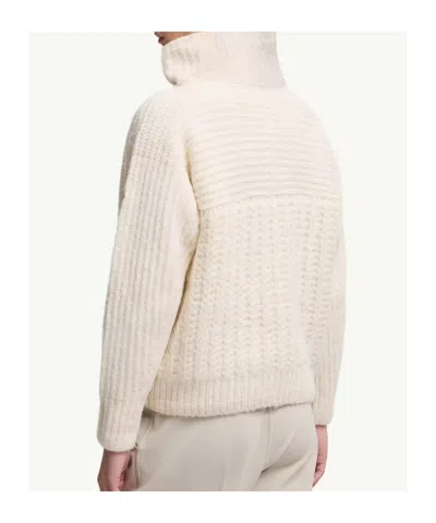 Moncler Alpaca Blend Polo Neck Jumper In White