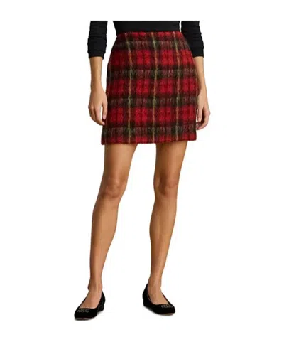 Ralph Lauren Womens Plaid Pencil Mini Skirt 0p 18 In Brown
