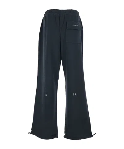 44 Label Group Men Black Pants With Elastic Waist And Drawstring Hem In Tech Fabric Man In Blue