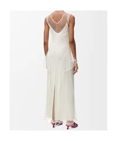 Loewe Fishnet Dress In Silk Blend In White
