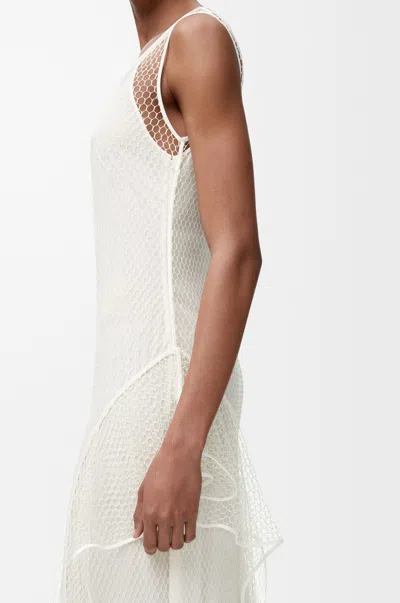 Loewe Fishnet Dress In Silk Blend In White