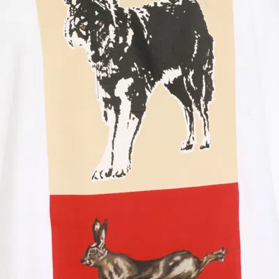 Marni Graphic Print Crew Neck Short Sleeve Top In White