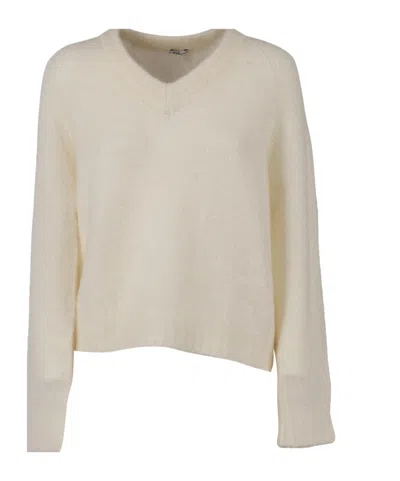 Aspesi Mohair And Wool Blend Sweater In Neutral