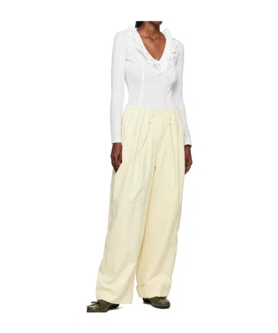 Open Yy Full Gather Pants In Neutral