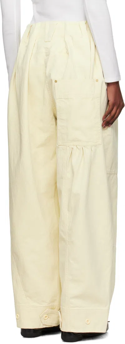 Open Yy Full Gather Pants In Neutral