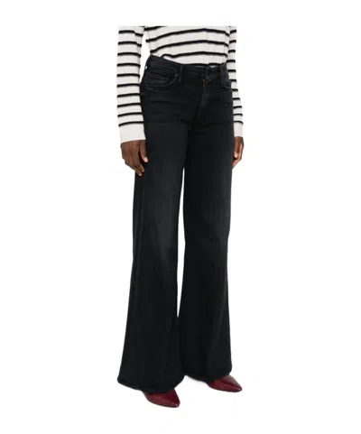 Mother The Roller Fray Night In Venice Jeans In Black