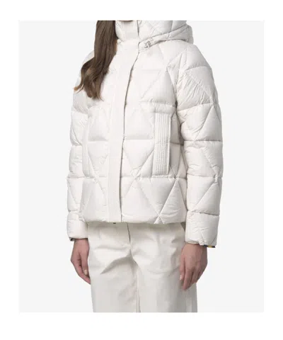 K-way Quilted Zip-up Down Jacket In White