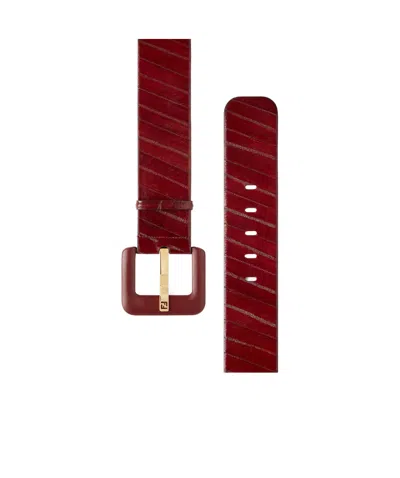 Fendi Burgundy Hagfish Leather Belt In Burgundy