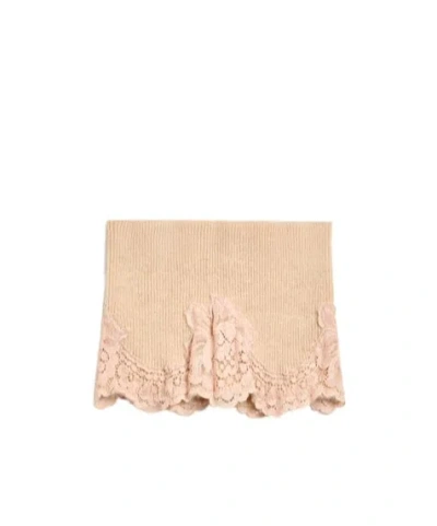 Valentino Vlogo Signature Cashmere And Lace Headband In Neutral