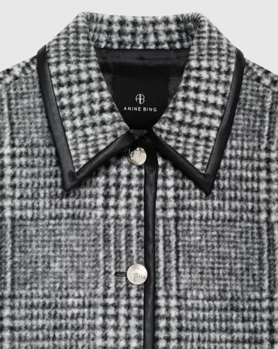 Anine Bing Camden Black And Grey Check Jacket In Gray