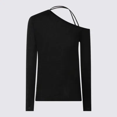 Brunello Cucinelli One-shoulder Long Sleeved Knit Jumper In Black
