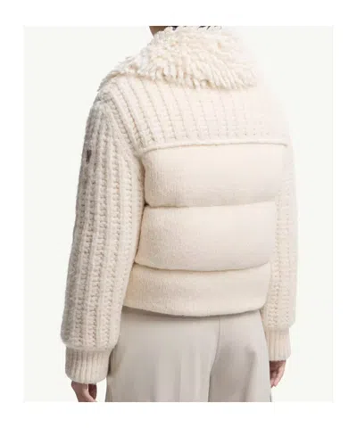 Moncler Hillehorn Alpaca Blend Short Down Jacket In Neutral