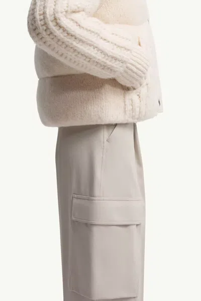 Moncler Hillehorn Alpaca Blend Short Down Jacket In Neutral