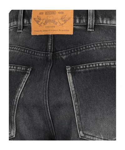 Moschino Straight Leg Trousers Featuring Five Pockets In Black