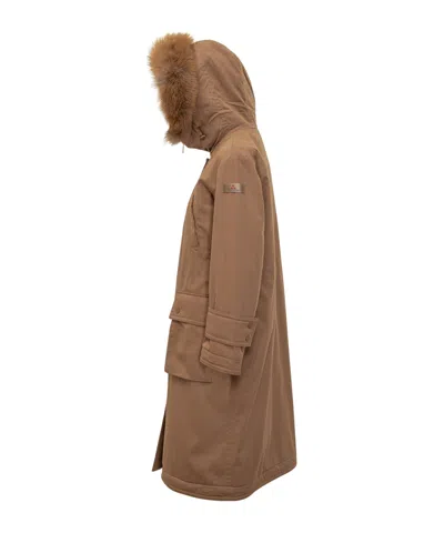 Peuterey Long-sleeved Coat In Brown