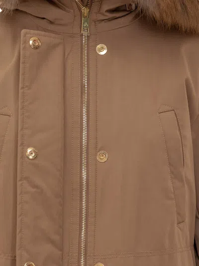 Peuterey Long-sleeved Coat In Brown