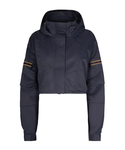 K-way Long-sleeved Hooded Casual Jacket In Blue