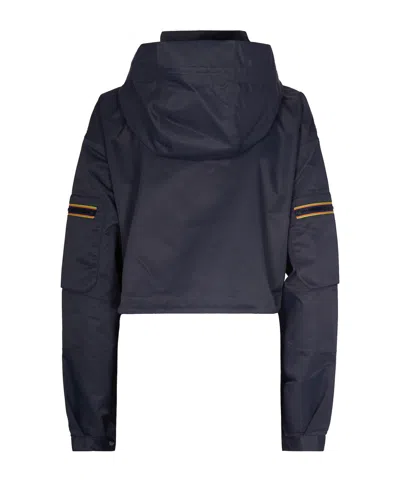 K-way Long-sleeved Hooded Casual Jacket In Blue