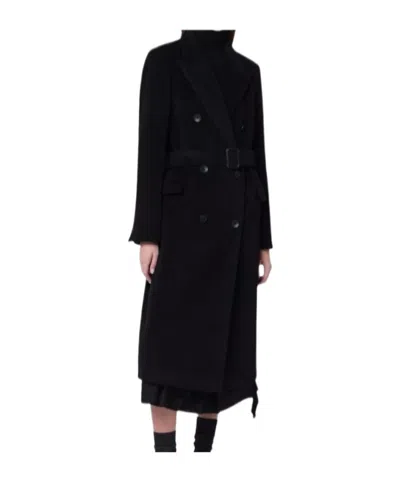 Tagliatore Brown Alpaca-blend Belted Coat In Black