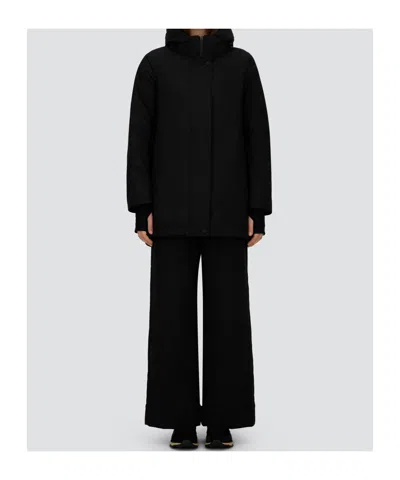 Herno Hooded A-shape Jacket In 2-layer Windstopper In Black