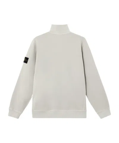 Stone Island Regular-fit Zip-up Sweatshirt With Pockets And Logo Print In White
