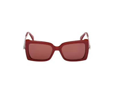 Max Mara Full Frame Sunglasses In Burgundy