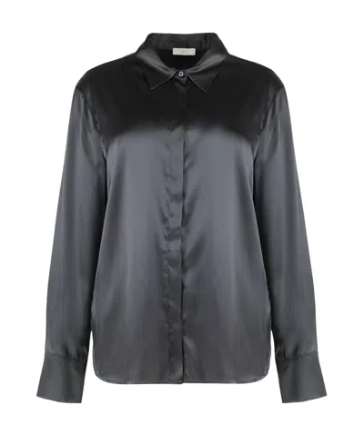 Peserico Satin Shirt In Black