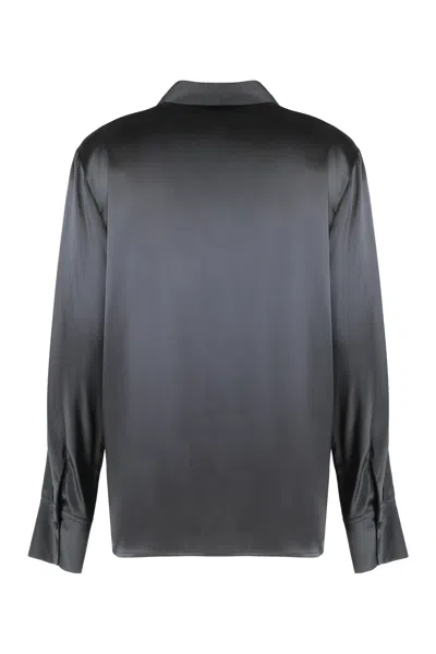 Peserico Satin Shirt In Black