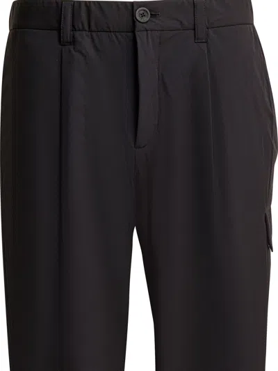Herno Utility Trousers With Elastic Waistband And Pockets In Black
