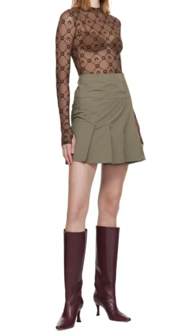 Marine Serre Ssense Exclusive Brown Moonogram Flock Ls Highneck Top In Brown