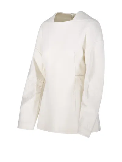 Max Mara Long-sleeved Sweater In White