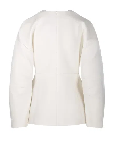 Max Mara Long-sleeved Sweater In White