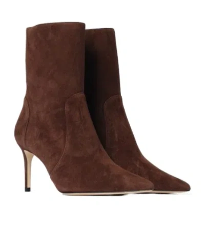 Stuart Weitzman Stuart Power Suede Ankle Boot In Red