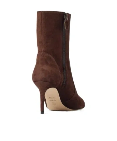 Stuart Weitzman Stuart Power Suede Ankle Boot In Red