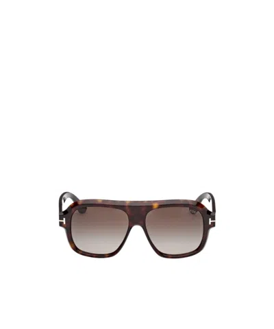 Tom Ford Eyewear Pilot Frame Sunglasses In Brown