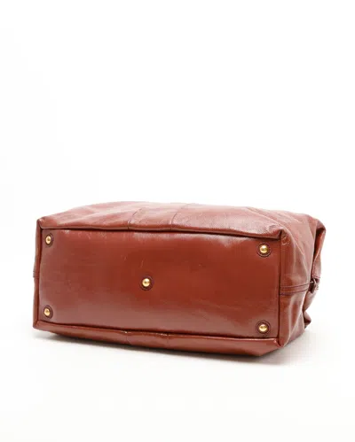 Saint Laurent Patent Easy Y Boston Bag In Brown