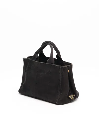 Prada Small Canapa Bag In Black
